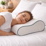 Gön Ev ve Otel Tekstili Ortopedik Çift Taraflı Boyun Destekli Visco Yastık – 40x60 cm 15x12 cm Omurga Hizalayan Ergonomik Yastık