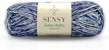 Premium Softee Raffia Yumuşak Çok Renkli Rafya Kağıt Ebruli El Örgü İpi Hobi İp (Lacivert Batik)