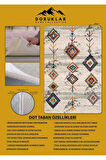 Kilim Desenli Kaymaz Tabanlı Yıkanabilir Leke Tutmaz Dot Taban Halı