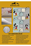 Kaymaz Taban Makinede Yıkanabilir Mickey Mouse Seksek Desenli Çocuk Halısı