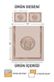 Kapitoneli Pamuk Dolgulu Kadife Kumaş Modern Desenli Premium Kalite Yatak Örtüsü Seti