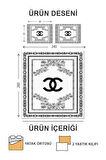 Kapitoneli Pamuk Dolgulu Kadife Kumaş Modern Desenli Premium Kalite Yatak Örtüsü Seti
