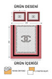 Kapitoneli Pamuk Dolgulu Kadife Kumaş Modern Desenli Premium Kalite Yatak Örtüsü Seti