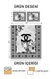 Kapitoneli Pamuk Dolgulu Kadife Kumaş Modern Desenli Premium Kalite Yatak Örtüsü Seti