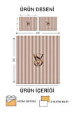 Kapitoneli Pamuk Dolgulu Kadife Kumaş Modern Desenli Premium Kalite Yatak Örtüsü Seti