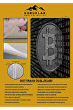 Kaymaz Taban Makinada Yıkanabilir Dijital Baskı Bitcoin Desenli Genç Odası Halısı