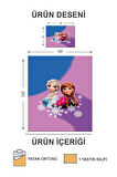 Kapitoneli Pamuk Dolgulu Kadife Kumaş Elsa Frozen Desenli Tek Kişilik Çocuk Genç Yatak Örtüsü Seti
