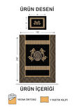 Kapitoneli Pamuk Dolgulu Kadife Kumaş Modern Desenli Premium Kalite Yatak Örtüsü Seti