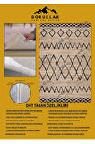 Kaymaz Tabanlı Yıkanabilir Leke Tutmaz Kilim Desenli Salon Halısı Dot Taban Halı KDH25