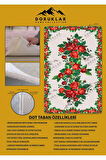 Kaymaz Tabanlı Yıkanabilir Leke Tutmaz Kilim Desenli Salon Halısı Dot Taban Halı KDH41