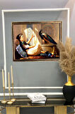 Gold Çerçeveli Prenses ve Tavus Kuşu Tablosu Portresi 50x70CM