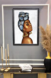 Dekoratif Afrikalı Kadın Desenli Modern Tablo 50x70 CM