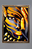 Dekoratif Afrikalı Kadın Desenli Modern Tablo 50x70 CM