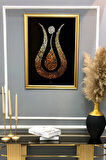 Dekoratif Modern Çerçeveli İslami Sanat Desenli Duvar Tablosu 50x70 CM