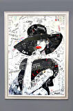 Dekoratif Modern Çerçeveli Vogue Moda Kadın Desenli Duvar Tablosu 50x70 CM