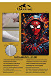 Kaymaz Taban Makinada Yıkanabilir Dijital Baskı SpiderMan Desenli Genç ve Çocuk Odası Halısı Dot Taban Halı