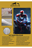 Kaymaz Taban Makinada Yıkanabilir Dijital Baskı SpiderMan Desenli Genç ve Çocuk Odası Halısı Dot Taban Hal