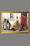 Dekoratif Modern Gold Çerçeveli Oryantalist Osmanlı Desenli Duvar Tablosu 50x70 CM