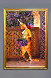 Dekoratif Modern Gold Çerçeveli Oryantalist Osmanlı Desenli Duvar Tablosu 50x70 CM
