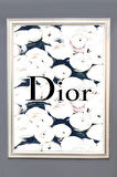 Dekoratif Modern Çerçeveli Çiçekler Desenli Duvar Tablosu 50x70 CM