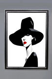 Dekoratif Modern Desenli Çerçeveli Tablo Duvar Tablosu 50x70cm