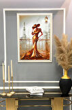 Dekoratif Modern Desenli Çerçeveli Tablo Duvar Tablosu 50x70cm
