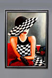 Dekoratif Modern Desenli Çerçeveli Tablo Duvar Tablosu 50x70cm