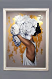 Dekoratif Modern Desenli Çerçeveli Tablo Duvar Tablosu 50x70cm