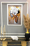 Dekoratif Modern Desenli Çerçeveli Tablo Duvar Tablosu 50x70cm