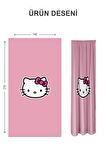 Dijital Baskı Yıkanabilir Hello Kitty Desenli 2 Kanat Bebek ve Çocuk Odası Fon Perdesi