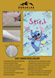Kaymaz Taban Makinada Yıkanabilir Dijital Baskı Stitch Desenli Çocuk Odası Halısı Dot Taban Halı 0001