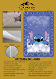 Kaymaz Taban Makinede Yıkanabilir Dijital Baskı Stitch Desenli Çocuk Odası Halısı Dot Taban Halı 0013