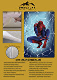 Kaymaz Taban Makinada Yıkanabilir Dijital Baskı Spiderman Desenli Çocuk Odası Halısı Dot Taban Halı