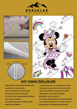 Kaymaz Taban Makinede Yıkanabilir Dijital Baskı Minnie Mouse Desenli Çocuk Odası Halısı Dot Taban Halı