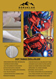 Kaymaz Taban Makinada Yıkanabilir Dijital Baskı Avengers Desenli Çocuk Odası Halısı Dot Taban Halı
