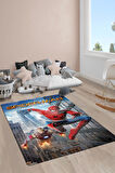 Kaymaz Taban Makinede Yıkanabilir Dijital Baskı Spiderman Desenli Çocuk Odası Halısı Dot Taban Halı