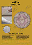 Kaymaz Taban Yıkanabilir Dijital Baskı Dekoratif Modern Desenli Yuvarlak Dot Taban Halı