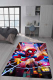 Kaymaz Taban Makinede Yıkanabilir Dijital Baskı Spiderman Desenli Genç Odası Halısı Dot Taban Halı Gnc18