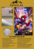 Kaymaz Taban Makinede Yıkanabilir Dijital Baskı Spiderman Desenli Genç Odası Halısı Dot Taban Halı Gnc18