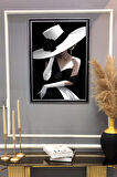 Dekoratif Modern Desenli Çerçeveli Tablo Duvar Tablosu 50x70cm