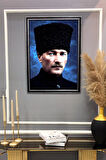 Dekoratif Modern Atatürk Desenli Çerçeveli Tablo Duvar Tablosu 50x70cm ATA04