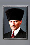 Dekoratif Modern Atatürk Desenli Çerçeveli Tablo Duvar Tablosu 50x70cm ATA08
