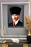 Dekoratif Modern Atatürk Desenli Çerçeveli Tablo Duvar Tablosu 50x70cm ATA08