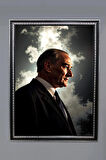 Dekoratif Modern Atatürk Desenli Çerçeveli Tablo Duvar Tablosu 50x70cm ATA11