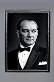 Dekoratif Modern Atatürk Desenli Çerçeveli Tablo Duvar Tablosu 50x70cm ATA12