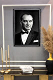 Dekoratif Modern Atatürk Desenli Çerçeveli Tablo Duvar Tablosu 50x70cm ATA12