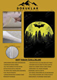 Kaymaz Taban Makinede Yıkanabilir Dijital Baskı Batman Desenli Genç Odası Halısı Dot Taban Halı Gnc43