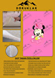 Kaymaz Taban Makinede Yıkanabilir Dijital Baskı Minnie Mouse Desenli Genç Odası Halısı Dot Taban Halı Gnc45