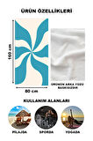Modern Desenli Plaj Deniz Havlusu Peştemal 80x160 CM Aqua07
