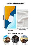 Modern Desenli Plaj Deniz Havlusu Peştemal 80x160 CM Aqua27